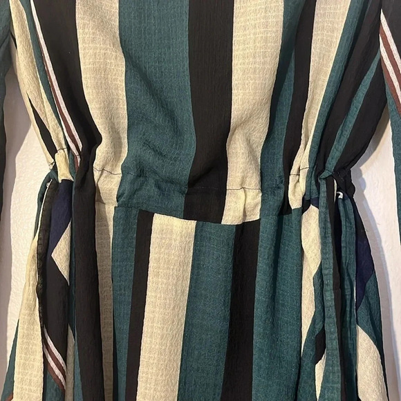 Sunday in Brooklyn | Leger striped green dress Women’s size S flowy semi-sheer - Picture 4 of 11